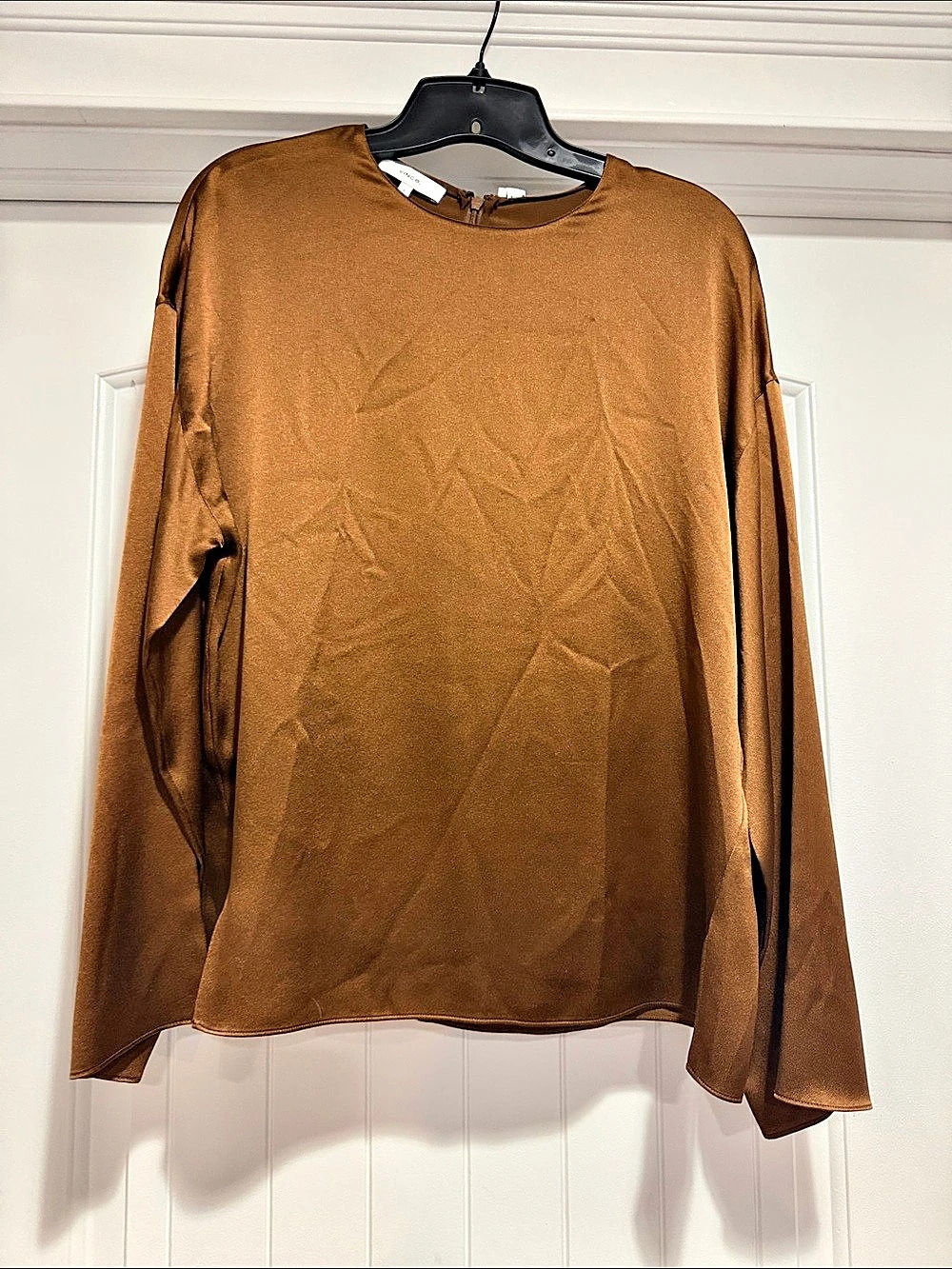 Vince Silk Long Sleeve Blouse in Brown Size Small ( P) NWT